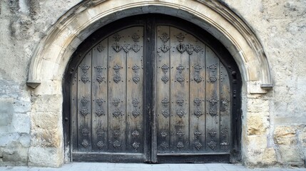 Fototapeta premium Ancient Wooden Doorway: A Glimpse into History