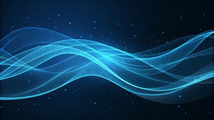 Fototapeta premium Abstract Blue Glowing Wave Composition Dark Background, Energy Concept, Digital Art, Particle Effects Abstract, Energy