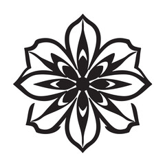 Black and white flower icon illustration