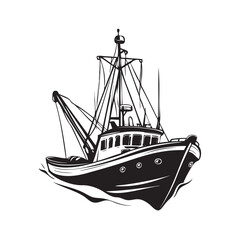fishing boat vector illustration