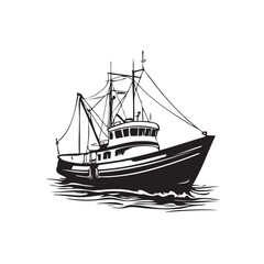fish ship on the sea
