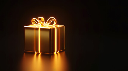 scientific and futuristic background of a gift box