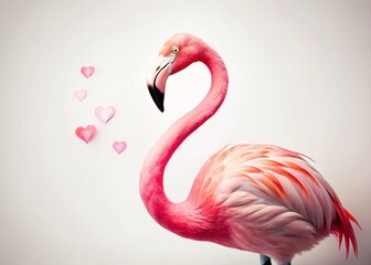 Fototapeta premium Sweet couple, flamingo-inspired, simple style.