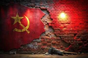 The Cold War's end saw the Soviet Union's collapse, a cracked brick empire.