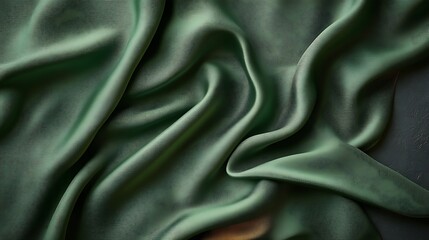 Fototapeta premium Draped Emerald Green Fabric Showing Texture and Softness