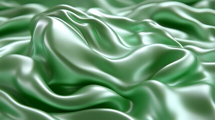 Fototapeta premium Draped Emerald Green Silk Fabric Texture