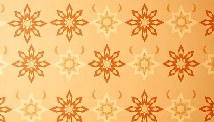 Orange and Gold Star Moon Pattern Design