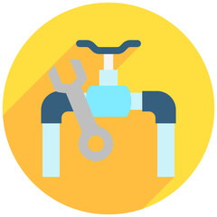 Plumbe rounded flat color icon. use for modern concept, print, UI, UX kit, web and app development. Vector EPS 10, related to labor day, industry, worker.