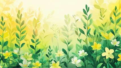 Spring meadow wildflowers sunrise