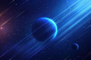 A visually striking futuristic theme with glowing blue orbits and linear patterns, perfect for posters or tech banners.