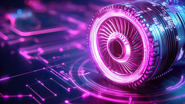 scientific and futuristic background of an engine