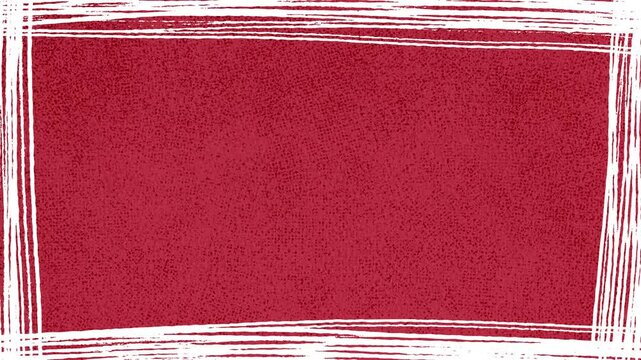 Grunge scribbled line frame (6 seconds loop) red