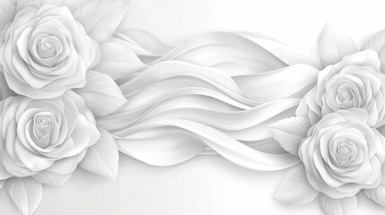 White flowing elements form a soft, wavy structure in this abstract background, providing a contemporary and serene backdrop for creative and professional visuals.