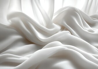 Obraz premium Draped white fabric with soft folds and light.