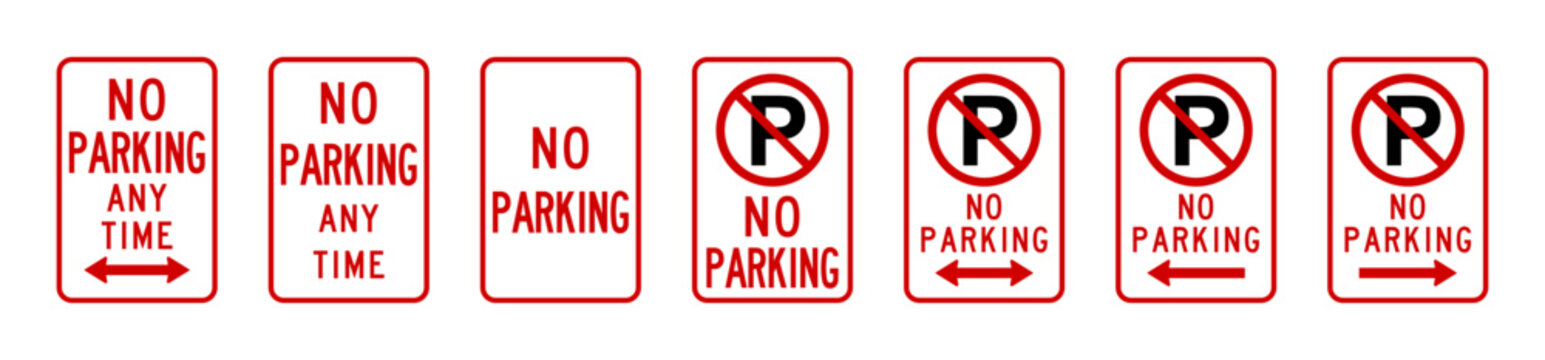 No parking sign set