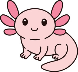 Cute axolotl mascot cartoon vector illustration