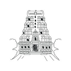 tirumala temple sketch style