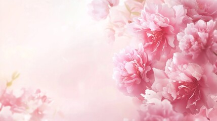 Soft pink peony flower background featuring delicate petals in full bloom with elegant details and gentle lighting, perfect for romantic, floral-themed designs, wedding invitations, and nature-inspire
