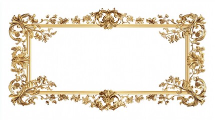 Decorative Golden Frame Card Centered Composition Wide Angle View