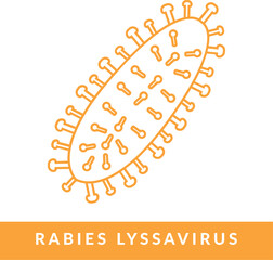 Rabies Lyssavirus  Vector Icon Outline Simple