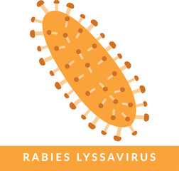 Rabies Lyssavirus  Vector Icon  Simple