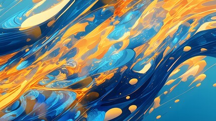 Naklejka premium Water abstract in blue and orange tones, ideal for fluid designs
