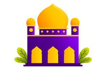 Elegant Mosque Illustration with Gradient Shades