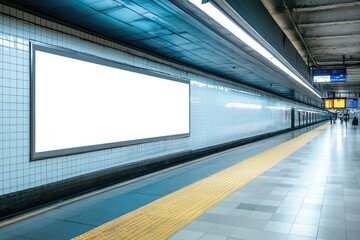 Vibrant Image of Advertising Mockup in Subway Station