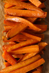 Fried carrot, concept of tasty fried food