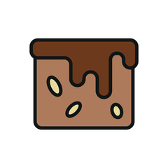 Brownies icon with a rich and indulgent design, perfect for enhancing dessert, bakery