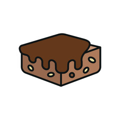Brownies icon with a rich and indulgent design, perfect for enhancing dessert, bakery