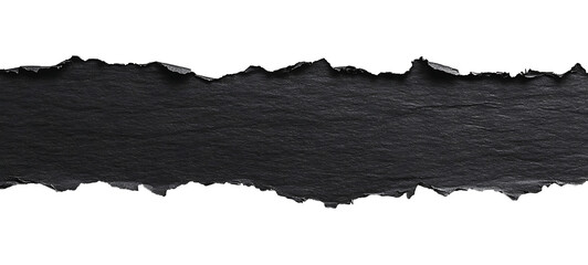 On a transparent background, a piece of black paper. high resolution PNG file