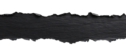 On a transparent background, a piece of black paper. high resolution PNG file