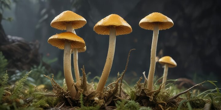 Citrin golden mushroom stems and caps together , citrin golden mushroom, golden oyster mushroom, natural