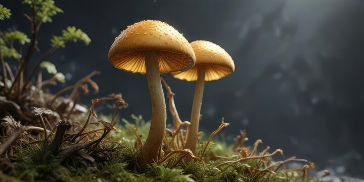Citrin golden mushroom stems and caps together , organic, natural
