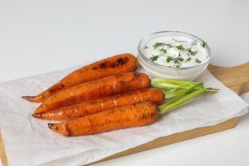 Fried carrot, concept of tasty fried food