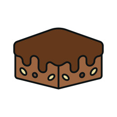 Brownies icon with a rich and indulgent design, perfect for enhancing dessert, bakery
