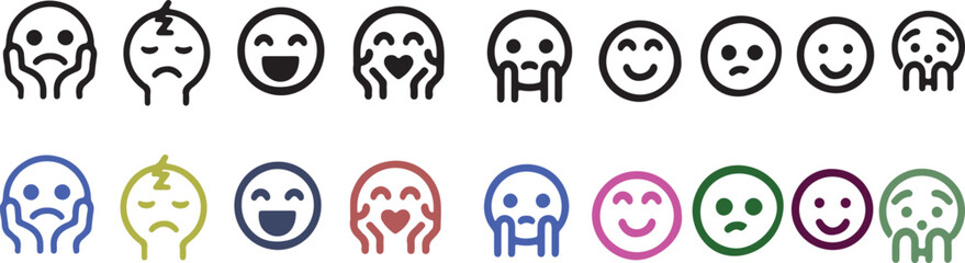 isolated emotion icon Vector, emotion Silhouette,emotion icon set, black emotion symbol for logo,color  Vector illustration, Vector Graphic, EPS 10 , clip art work,