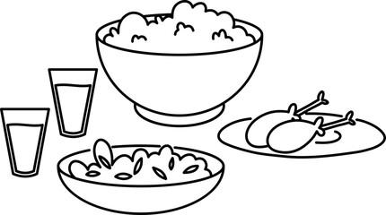 illustration of ramadan iftar meal