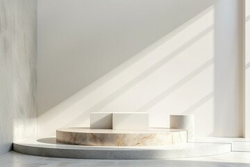 Fototapeta premium Detailed Image of Podium Display Blank 3D Mockup Rendering