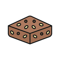 Brownies icon with a rich and indulgent design, perfect for enhancing dessert, bakery