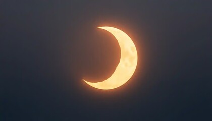 Crescent Sun Partially Obscured During Solar Eclipse