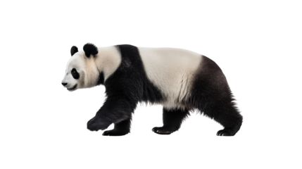 Majestic Panda Bear Walking Isolated on a transparent background