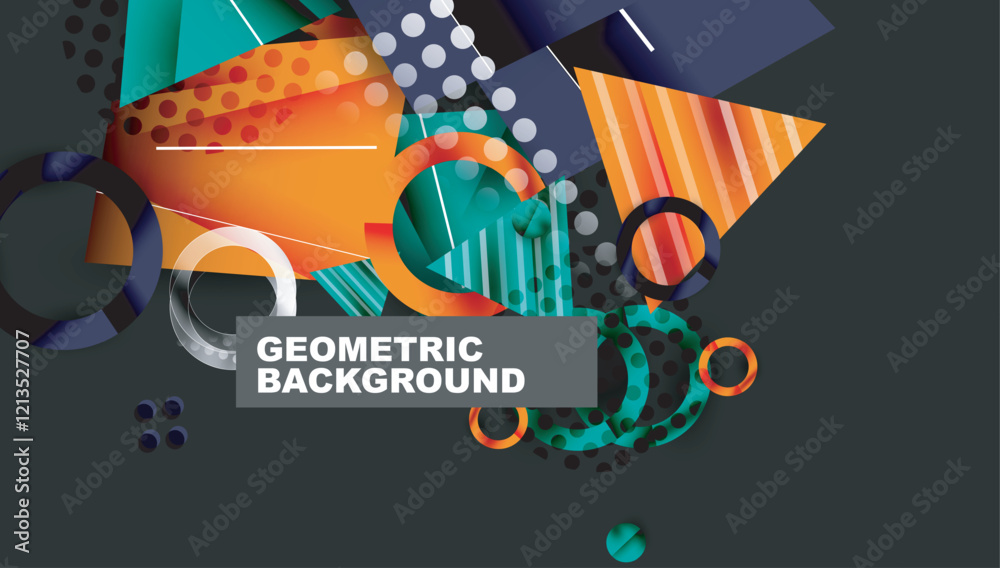 Poster creative triangles and circles composition