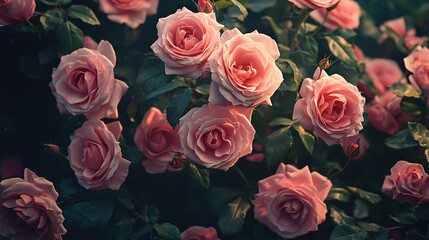 Obraz premium A pink roses in valentines