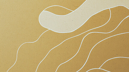 Obraz premium Textured kraft paper with minimal hand drawn shapes, creating a natural, organic design