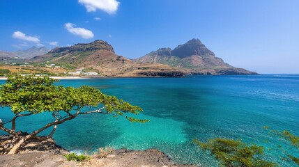 Island Beach and Volcanoes