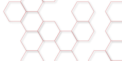 abstract geometric red texture background red hexagon 3D background texture. 3d rendering illustration. Clear pattern abstract background hexagon .Futuristic abstract banner.