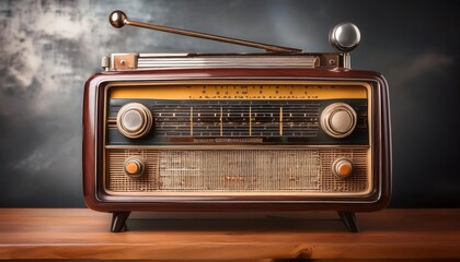 Fototapeta premium Blend of Vintage and Modern Radios Surrounded by Interconnected Lines, Symbolizing Global Communication Network