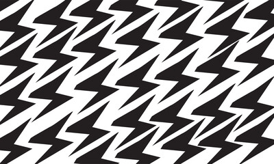 Horizontal Thunders Pattern Black White Seamless Stock